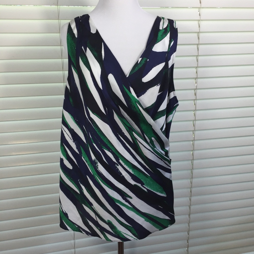 Anne Klein Crossover Sleeveless Top Size Large